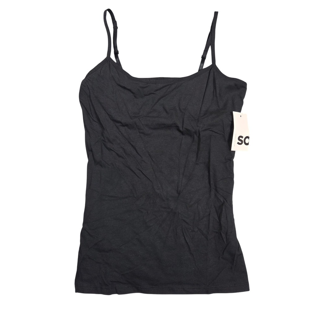 SO Goods For Life Womens Black Camisole Adjustable Strap Tank Top Size M NEW